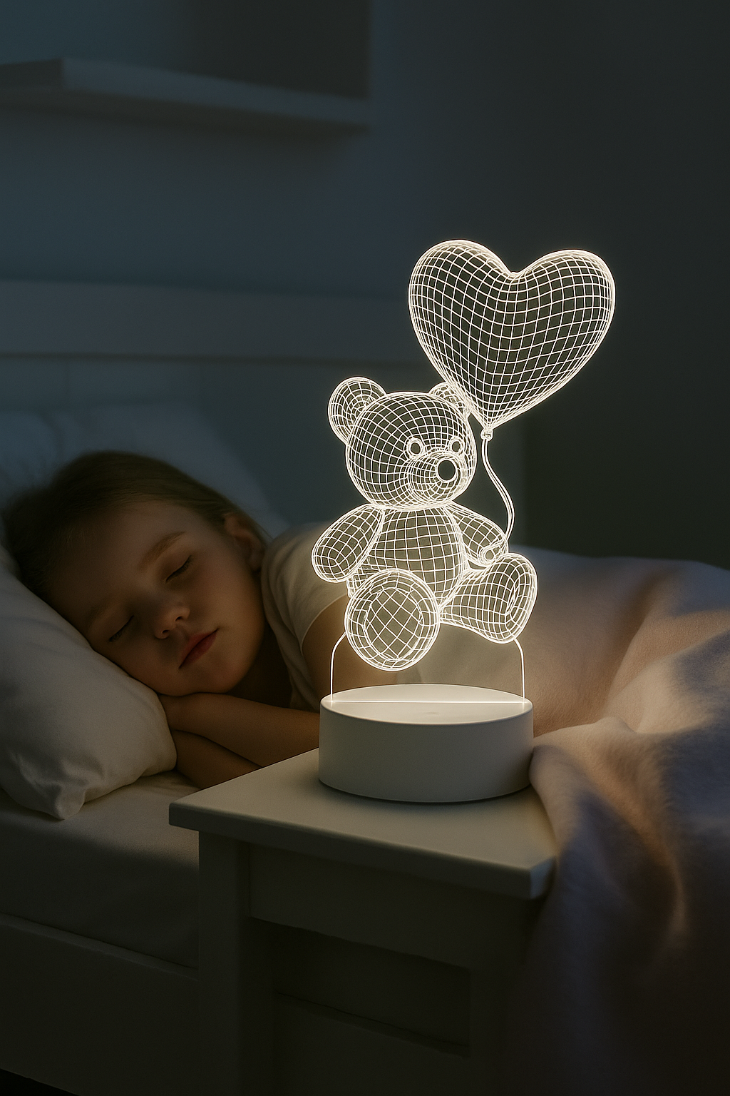 3D Akrilinė USB LED Lempa "Meškis"