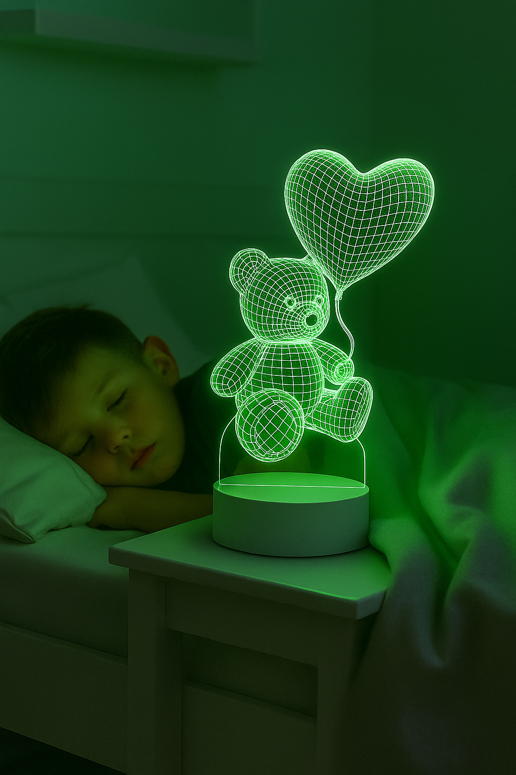 3D Akrilinė USB LED Lempa "Meškis"