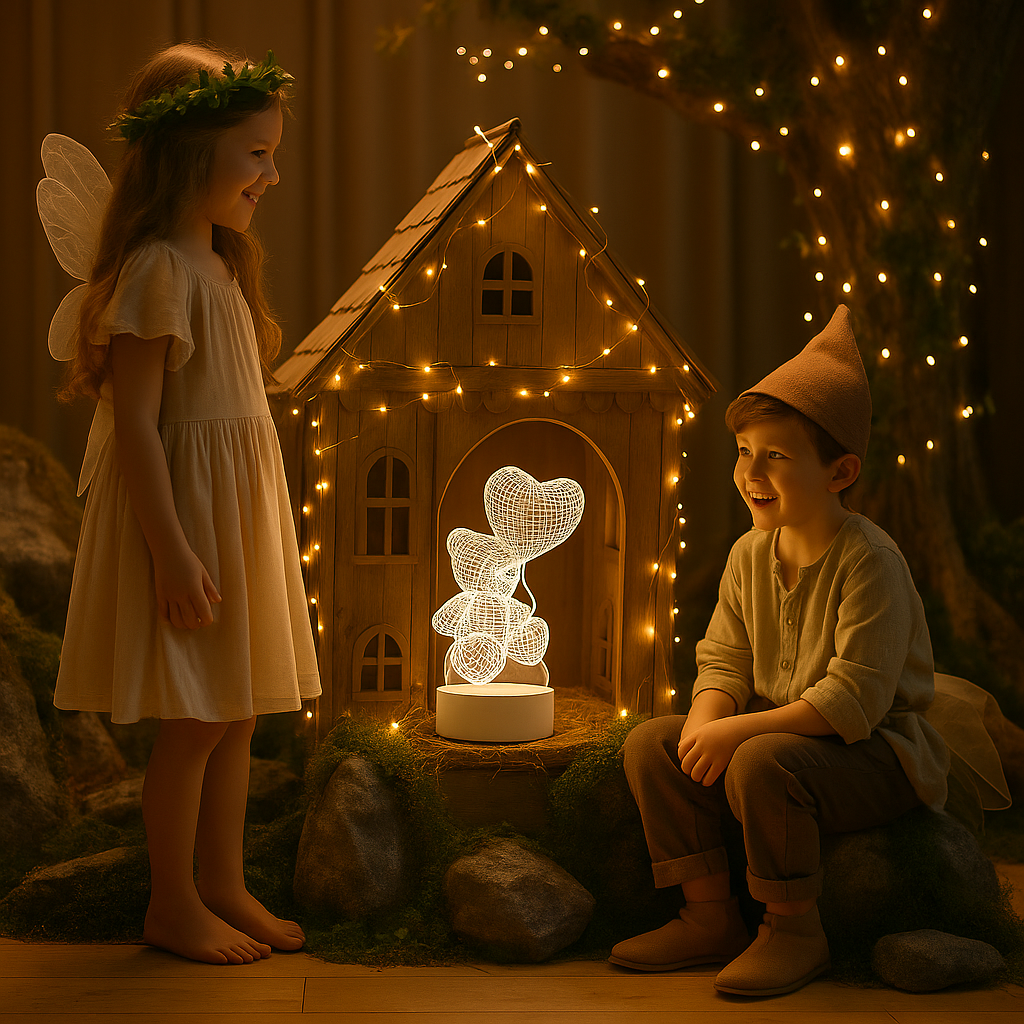 3D Akrilinė USB LED Lempa "Meškis"
