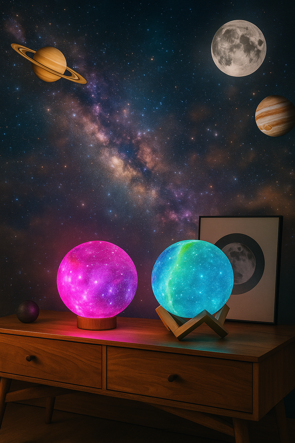 3D Mėnulio/Galaktikos lempa "Paukščių takas"